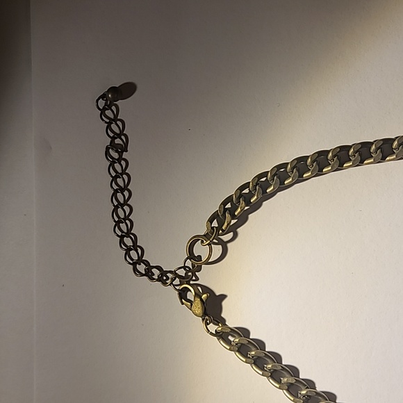 2pcs blue beaded stone vintagey statement necklace with matching blue bangle - Picture 3 of 9